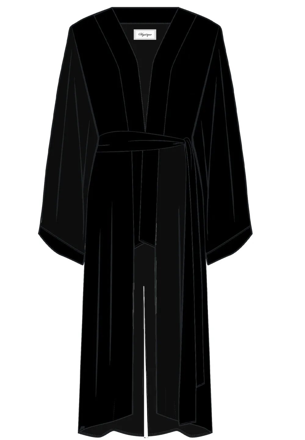 Monochrome - Black Maxi Split Kaftan (Black)