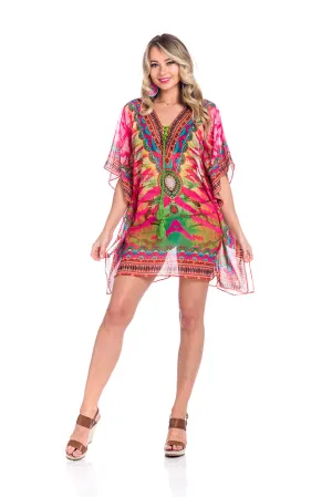 Multicolor kaftan 2020 - Best Seller - Bright Pink