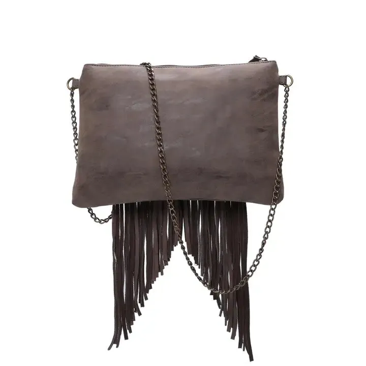 Pauline Fringe Crossbody Bag w/Chain Strap