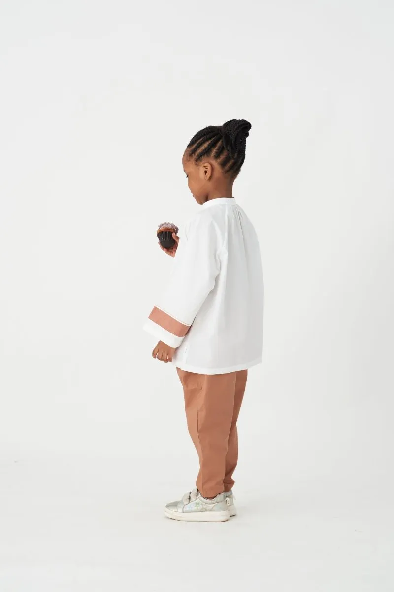 Peasant Top Co-ord - Champagne