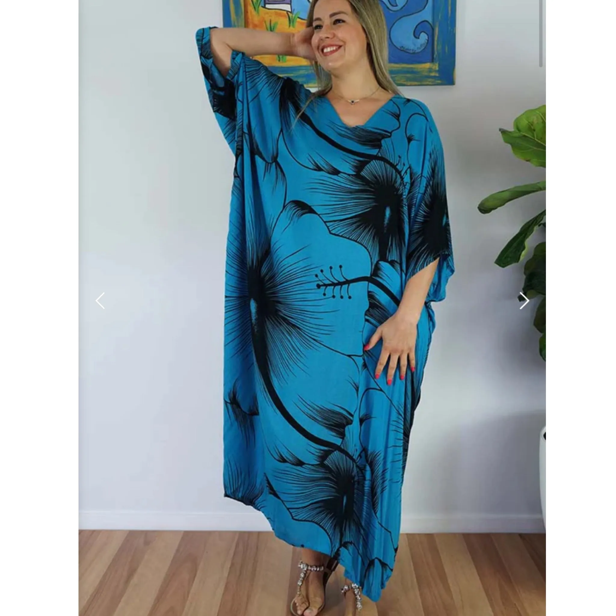 Plus Size Rayon Maya Kaftan Dress One Size Fits All 16 to 26