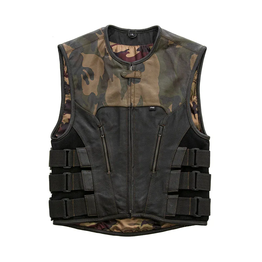 Predator - Men's Swat Style Leather Motorcycle Vest - Limited Edition