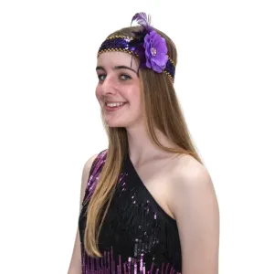 Purple Flower Flapper Headband