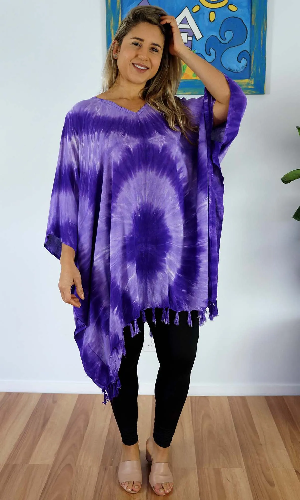 Rayon Cover Up V Neck Tie Dye, More Colours