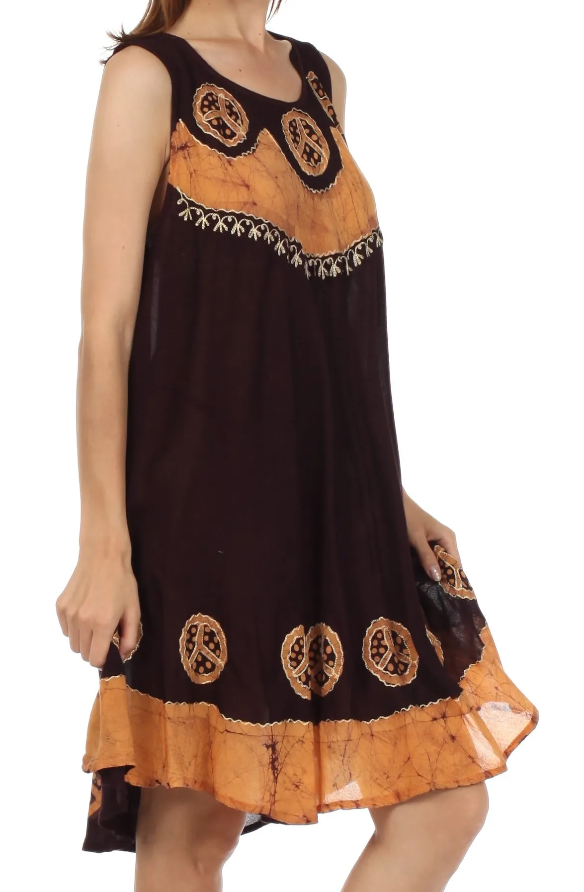 Sakkas Batik Peace Caftan Tank Dress / Cover Up