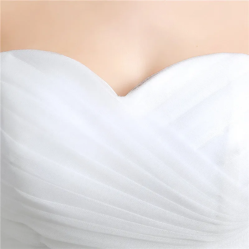 Sweetheart Off The Shoulder Pleated Simple Wedding Dresses