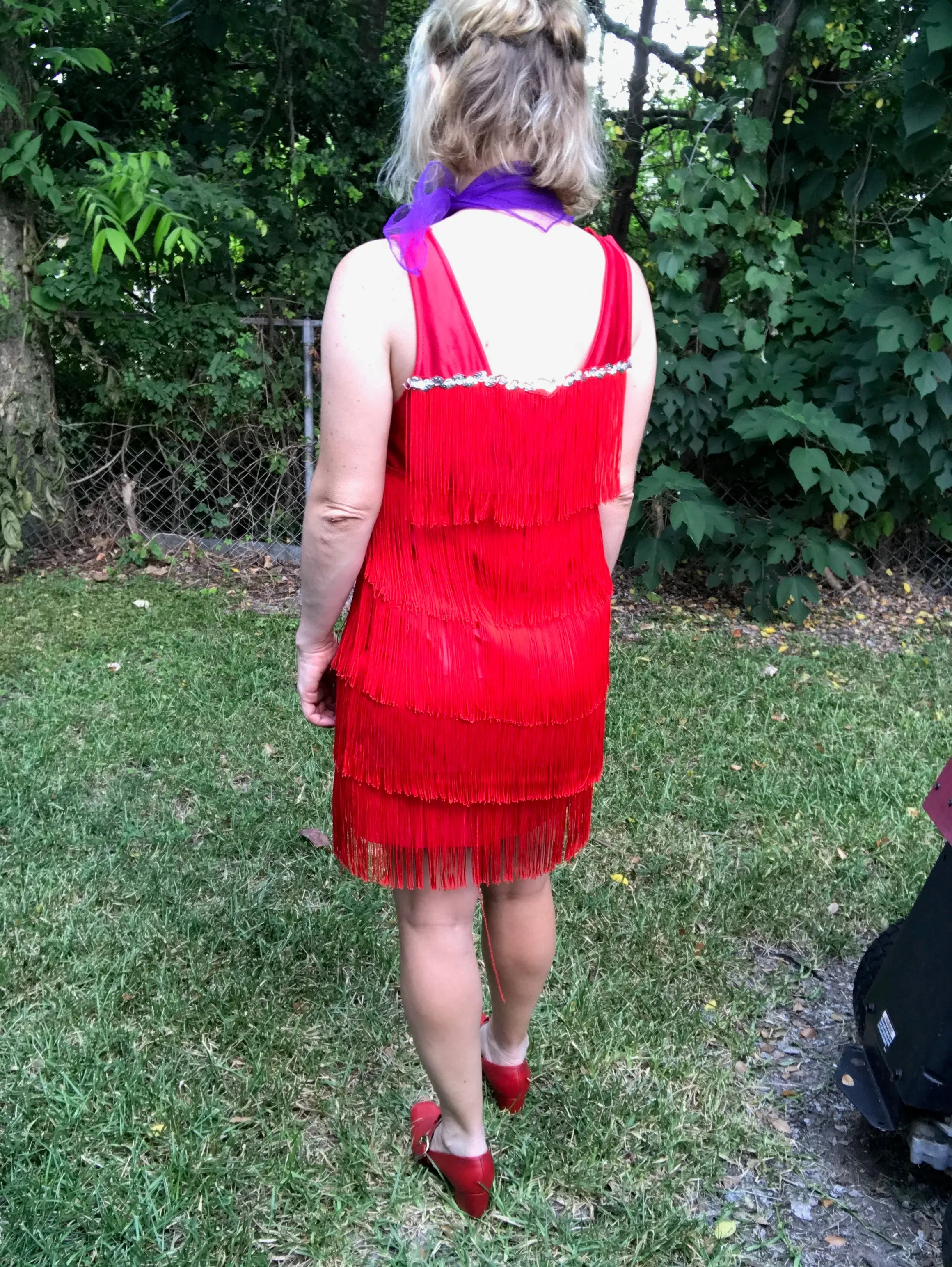 Vintage 1960s | Red Fringe GoGo Mod Groovy Flapper Mini dress | Size S