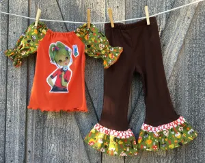 Vintage Big Eyed Girl Mushroom Outfit