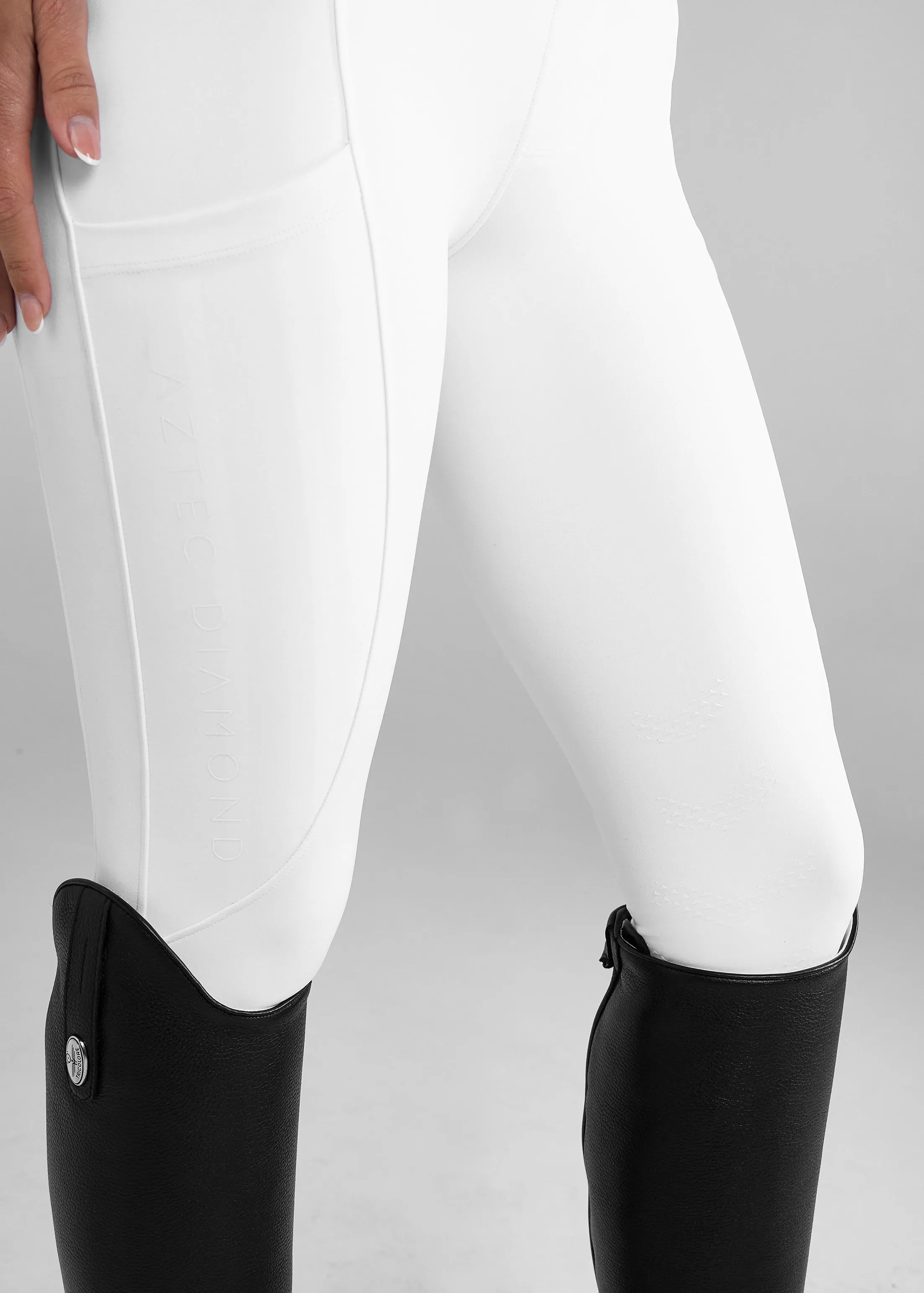 White Compression Breeches Knee Grip